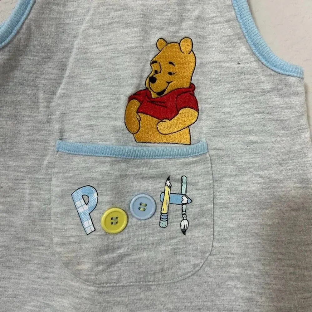VTG 90s Winnie The Pooh Romper One Piece Baby 9 Months Embroidered